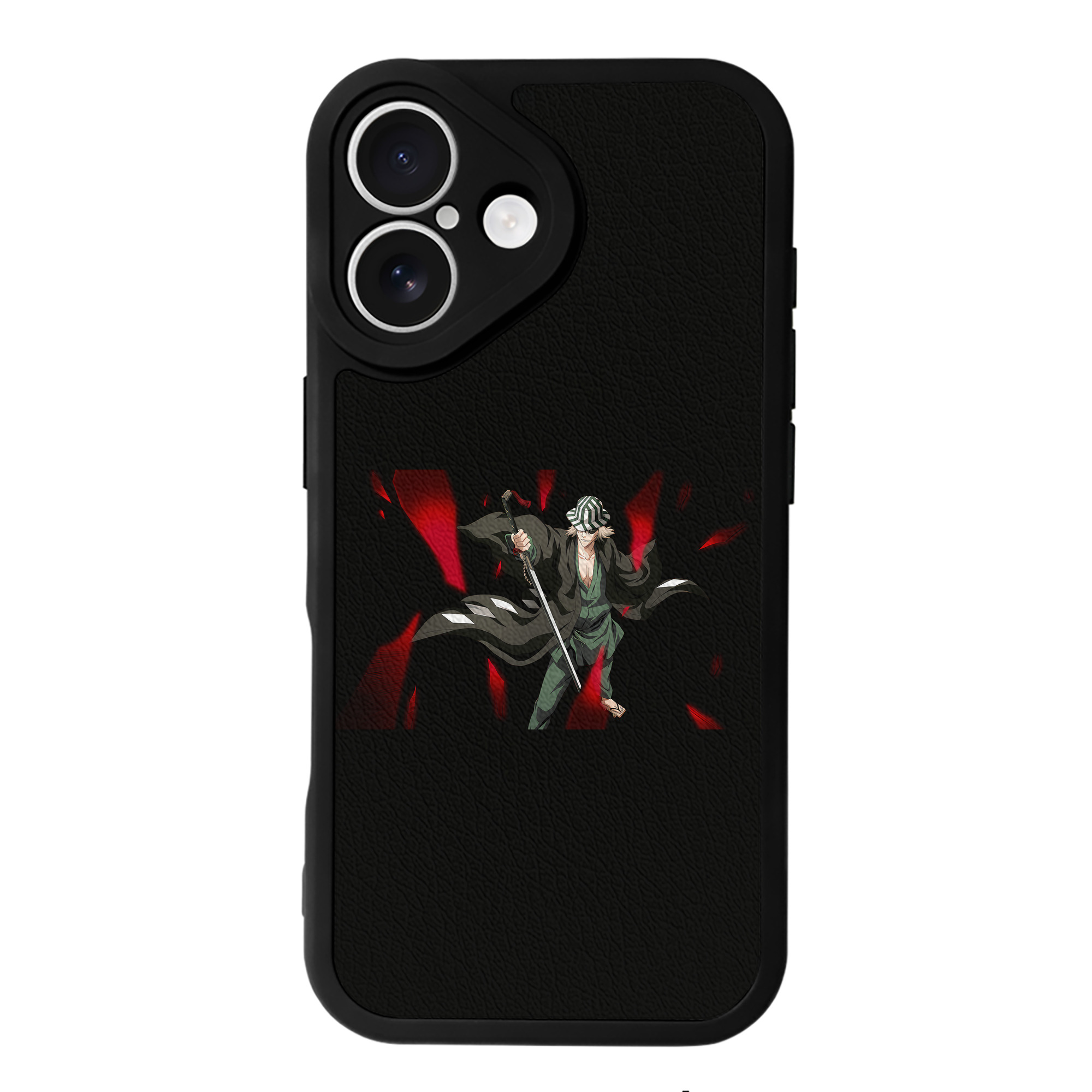 （画像用） "ブリーチ 浦原 喜助（うらはら きすけ） BLEACH Urahara Kisuke " 【iPhone 16シリーズ対応】シリコンスマホケース（レザー調） 材質：シリコン